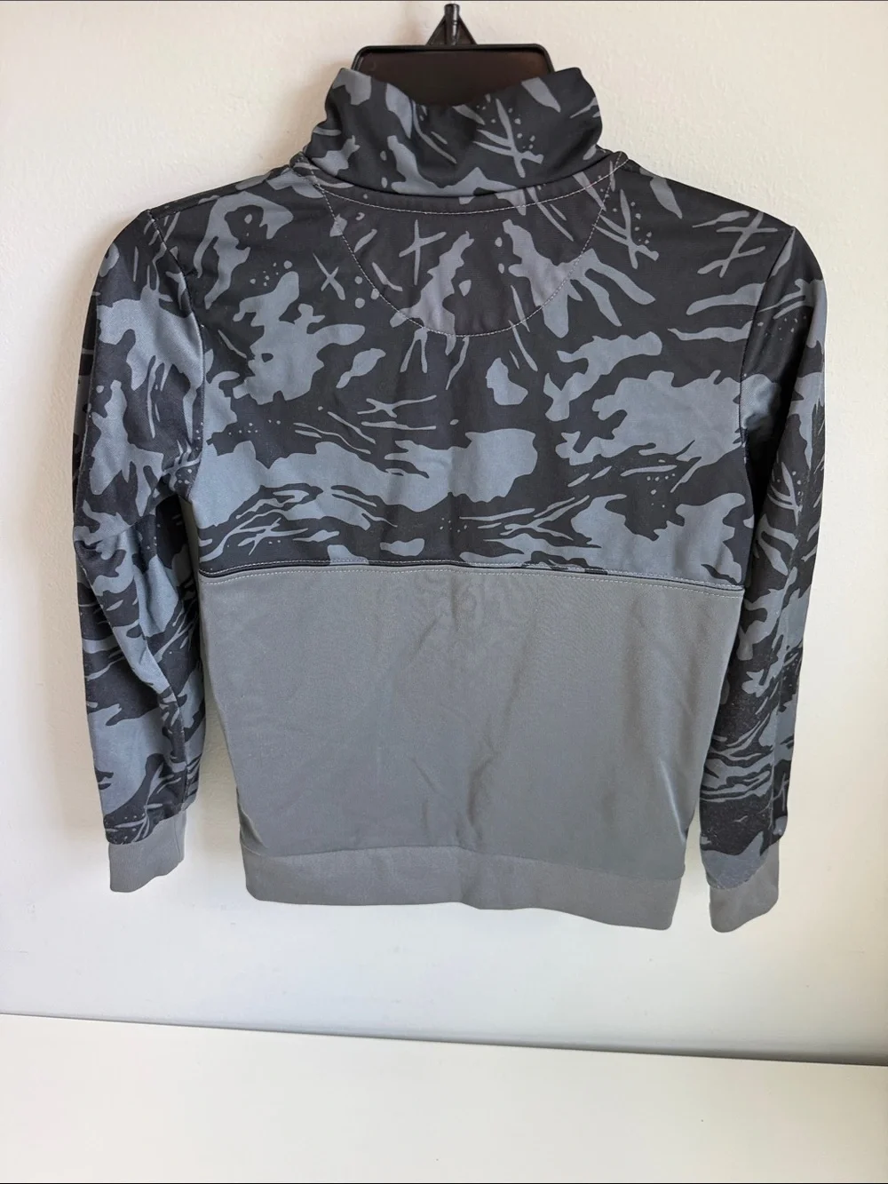 Nike Kids Gray & Black Camo Jacket with Red Accents